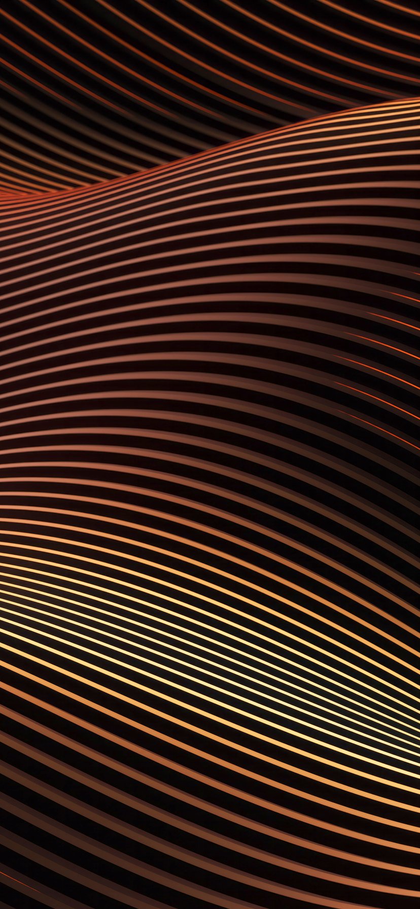 Golden Gradient Waves in Motion - Wallpapers for iPhone 11/XR in 828x1792 resolution