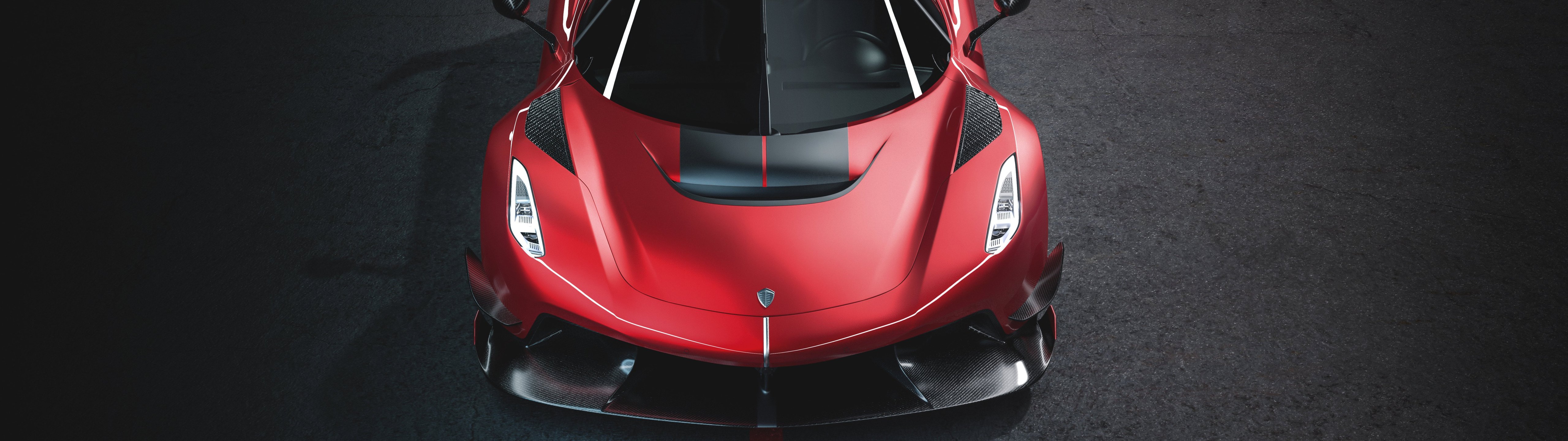 Red Koenigsegg Jesko Front View - UltraWide 32:9 wallpapers in 5120x1440 resolution