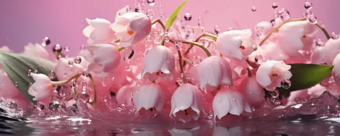 Обои природа: ландыш, вода, цветы, лепестки