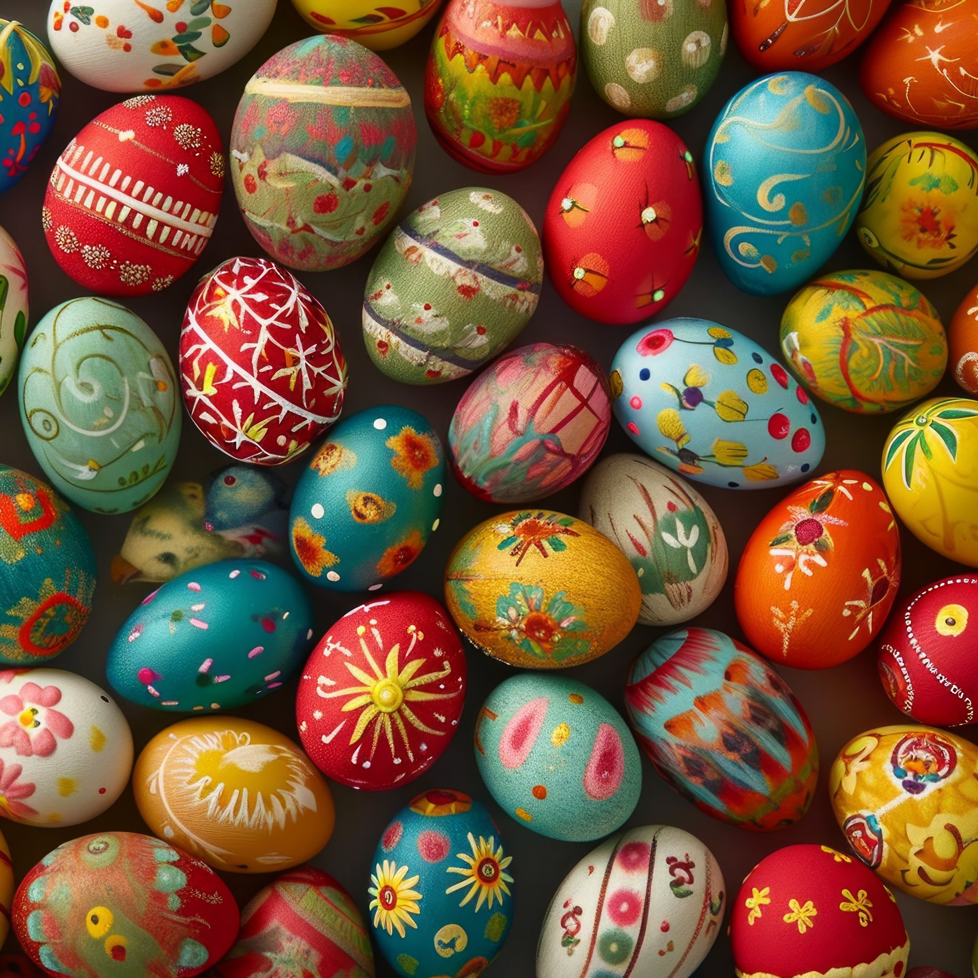 Colorful Handmade Easter Eggs - Wallpapers for Samsung Galaxy Tab in 1920x1920 resolution