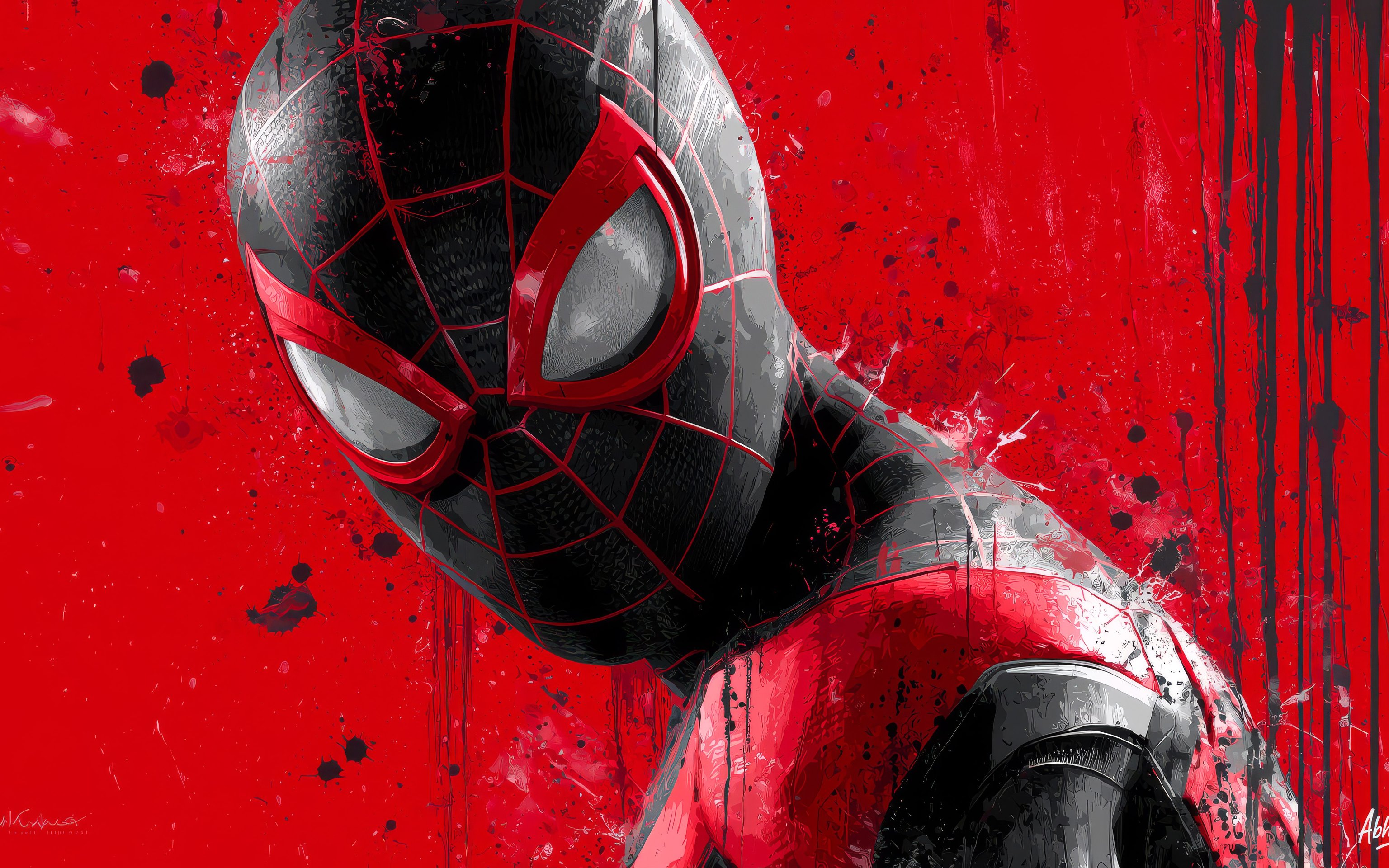 Spider-Man in Black-Red Costume - Wallpapers for Apple MacBook 16″ in 3072x1920 resolution