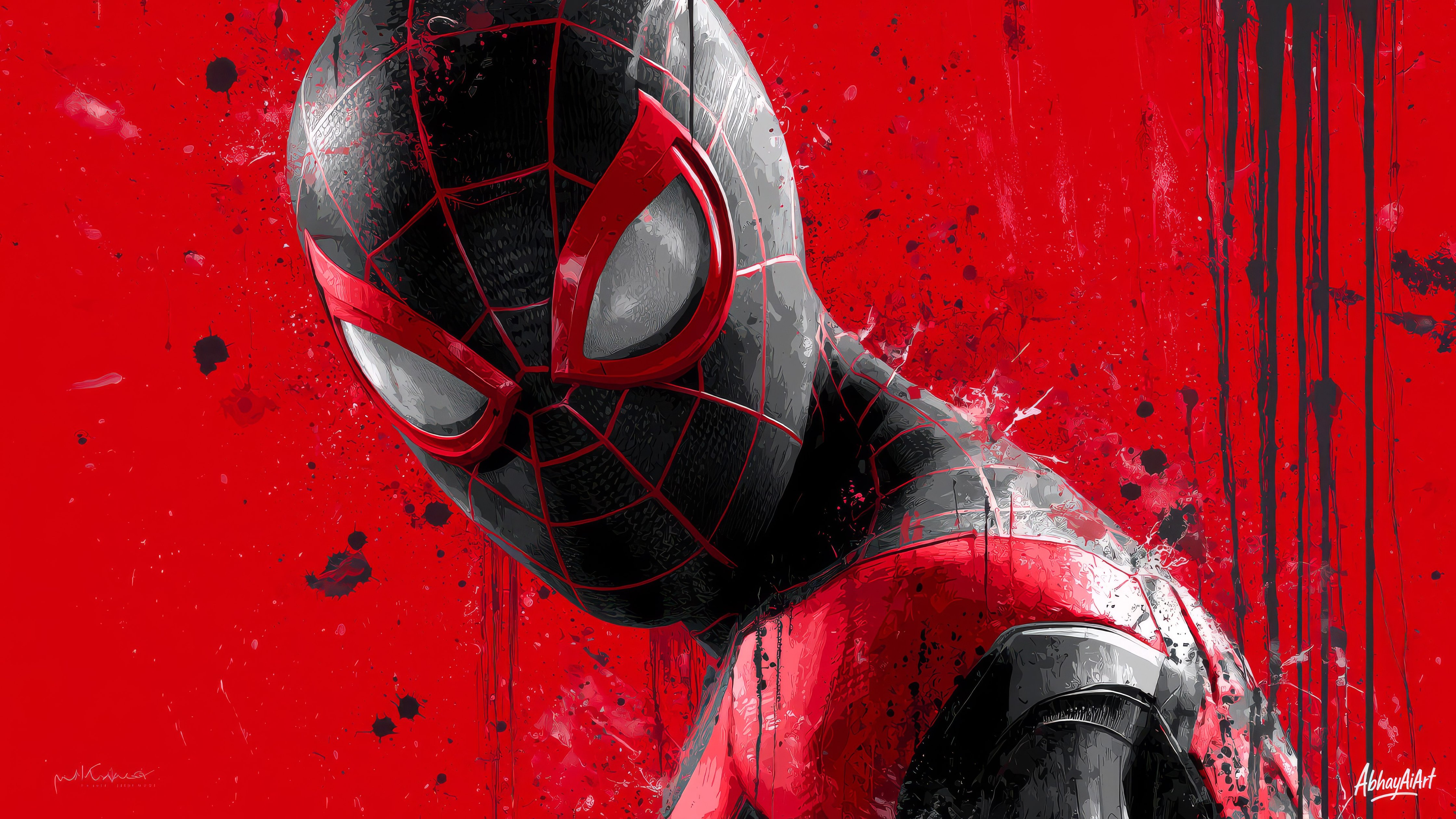 Spider-Man in Black-Red Costume - Wallpapers for Apple iMac 24″ in 4480x2520 resolution