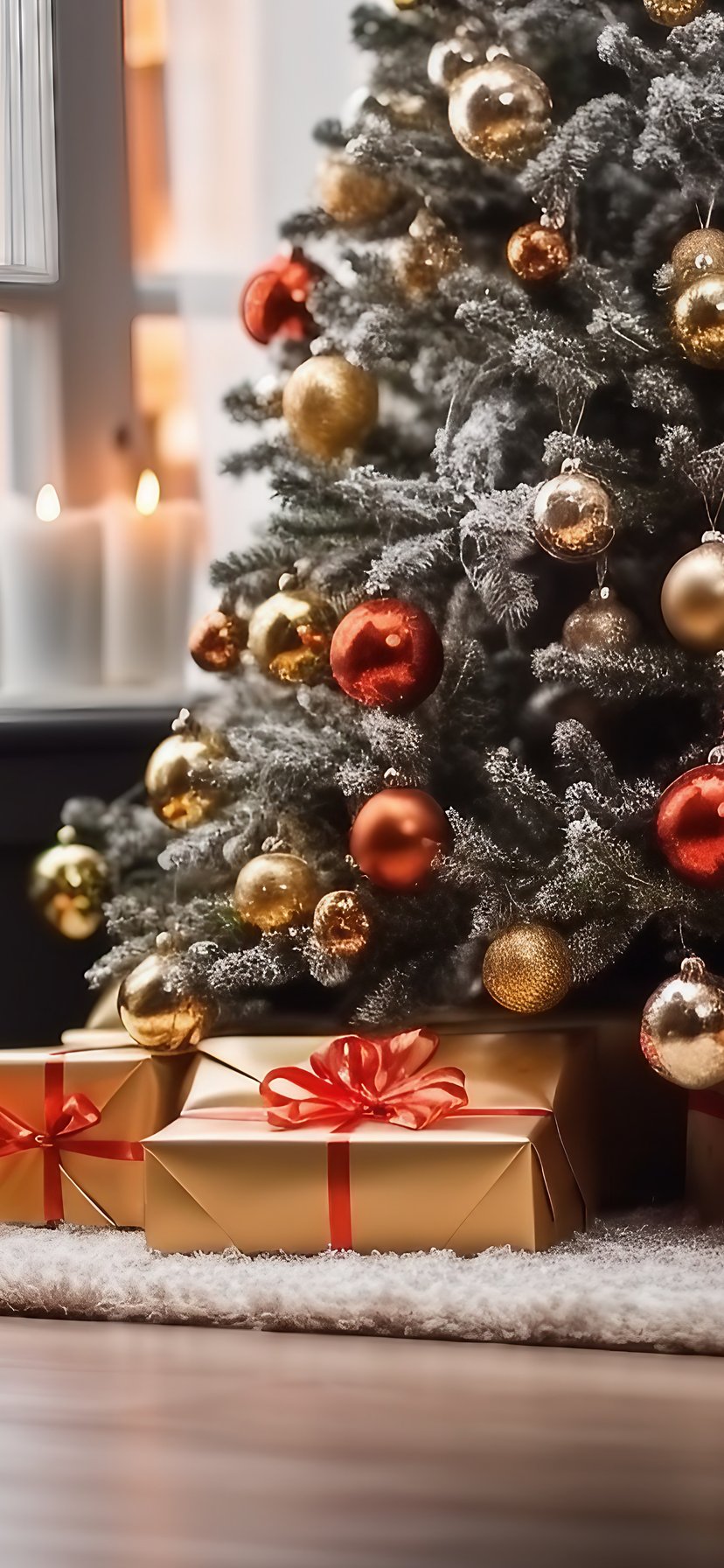 Christmas tree with gifts - Wallpapers for iPhone 11/XR in 828x1792 resolution
