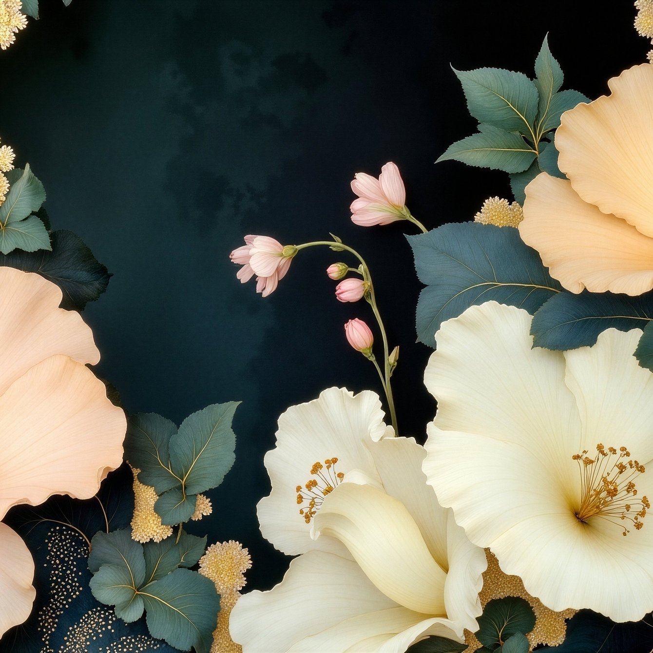 White Blossoms Floral Arrangement - Wallpapers for Samsung Galaxy Tab in 1340x1340 resolution