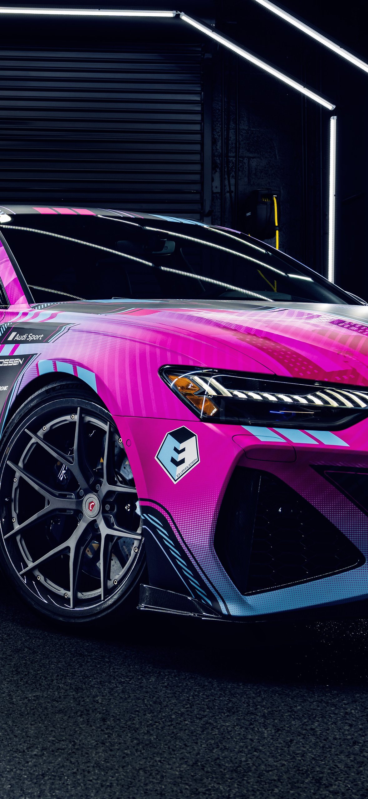 Audi RS 6 C8 in pink PPF - Wallpapers for iPhone 14 Pro/15 Pro in 1179x2556 resolution