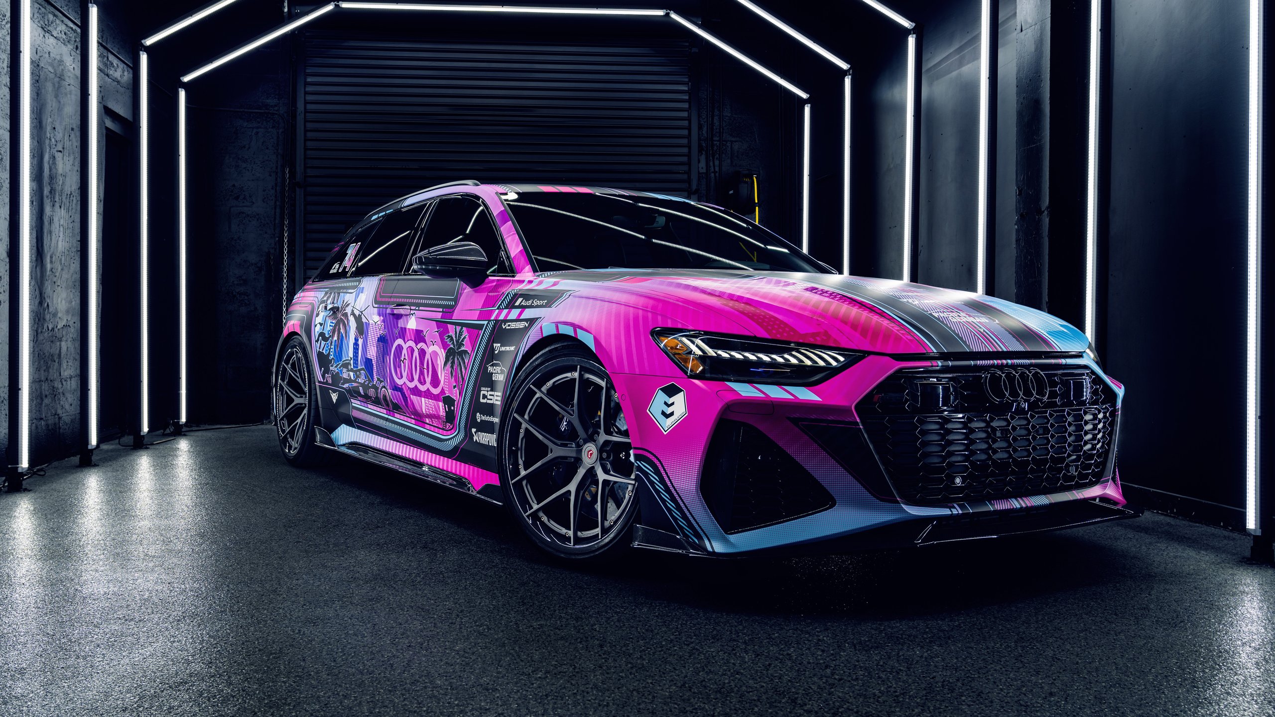 Audi RS 6 C8 in pink PPF - 2K Quad HD wallpapers in 2560x1440 resolution