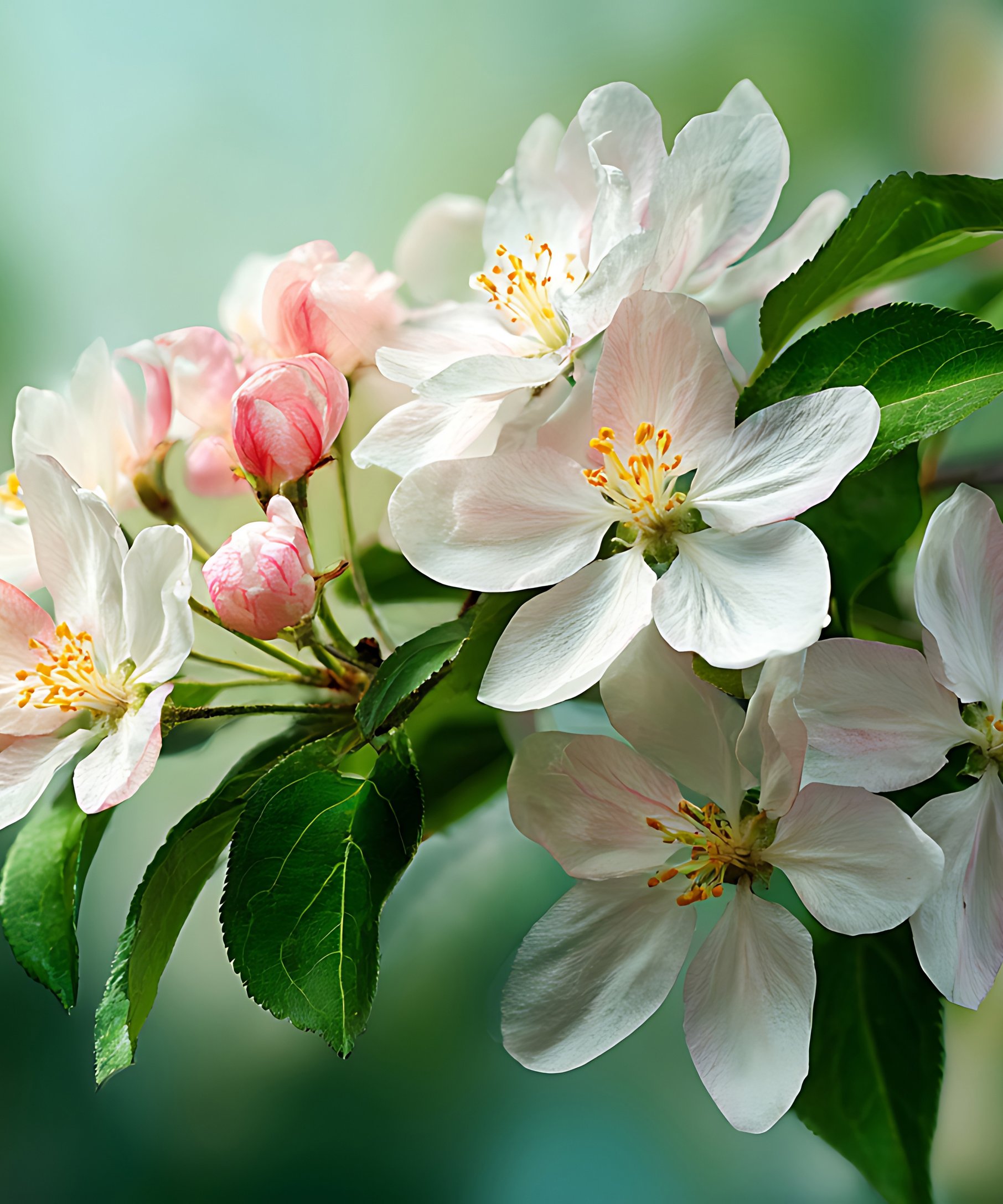 White apple tree flowers in spring - Wallpapers for Samsung Galaxy Z Fold4/Z Fold5/Z Fold6 in 1812x2176 resolution