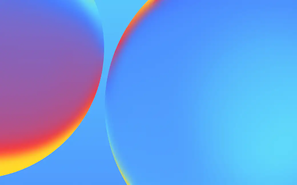 Minimalism with two colored bubbles — desktop and phone wallpaper, free download