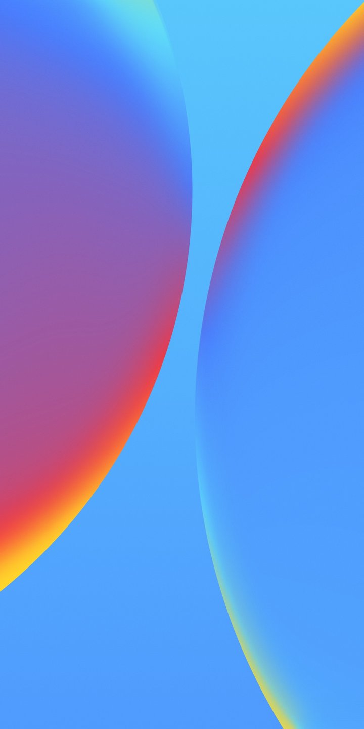 Minimalism with two colored bubbles - Wallpapers for Samsung Galaxy A03s, Xiaomi Redmi 7A, POCO C3 in 720x1440 resolution