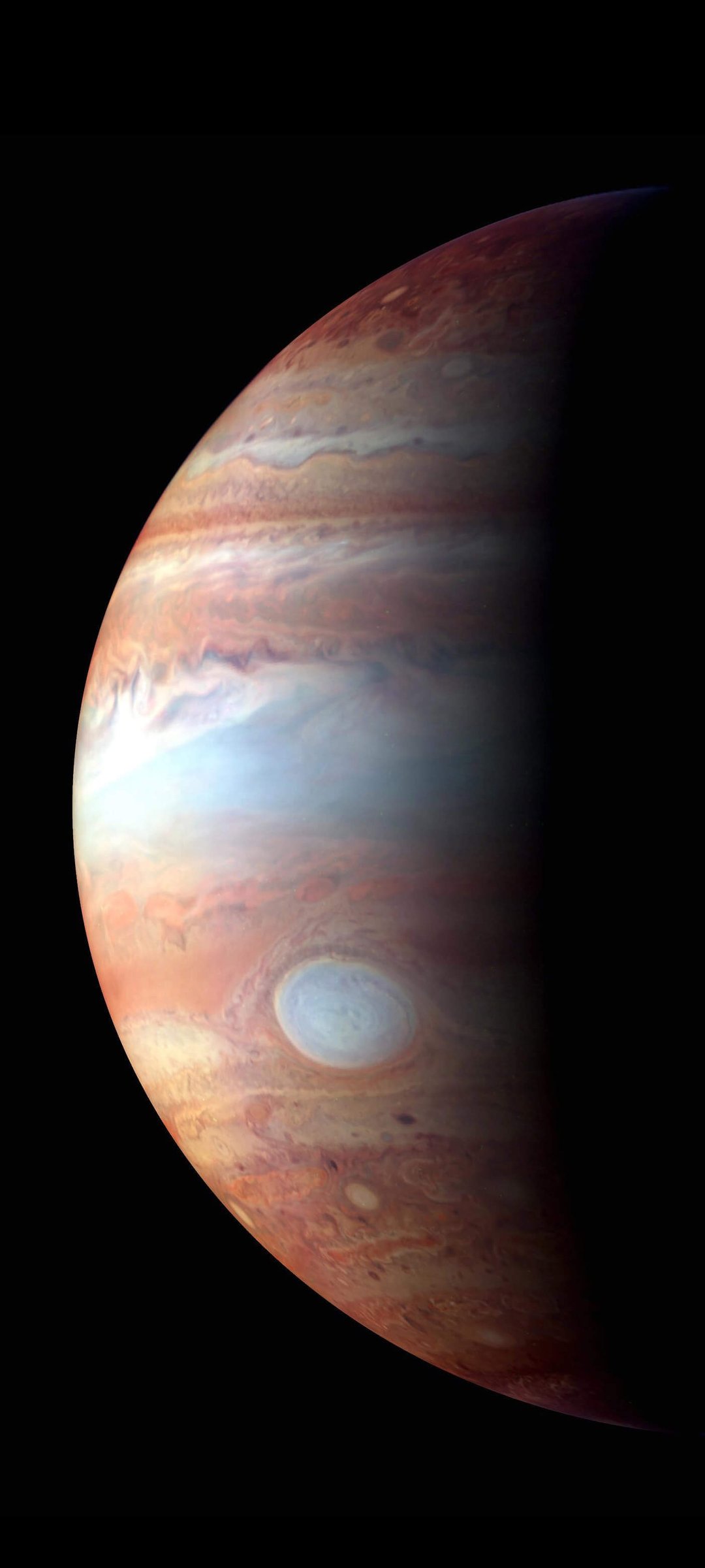 Jupiter and Io close-up - Wallpapers for Samsung Galaxy M55, POCO M4/X4/X5, Xiaomi Redmi 12/13/Note 13/Note 14/Note 14S in 1080x2400 resolution