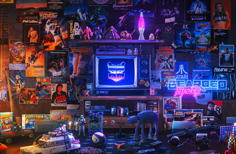 Interior design Wallpapers for MacBook Neo (2408x1506): retro, nostalgia, room, neon