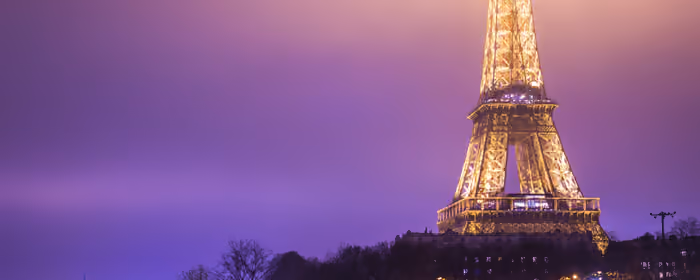 Night City Wallpapers for UltraWide 32:9 monitors (3840x1080): Eiffel Tower, Paris, France, Europe