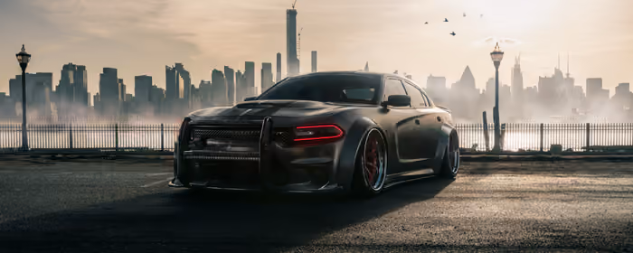 UltraWide 21:9 обои (3440x1440): Dodge Charger Hellcat, обвес, седан, спорткар