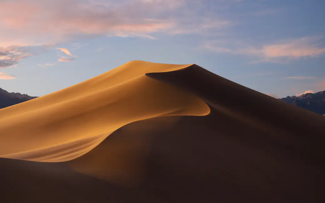 Desert Dune at Sunset — desktop and phone wallpaper, free download