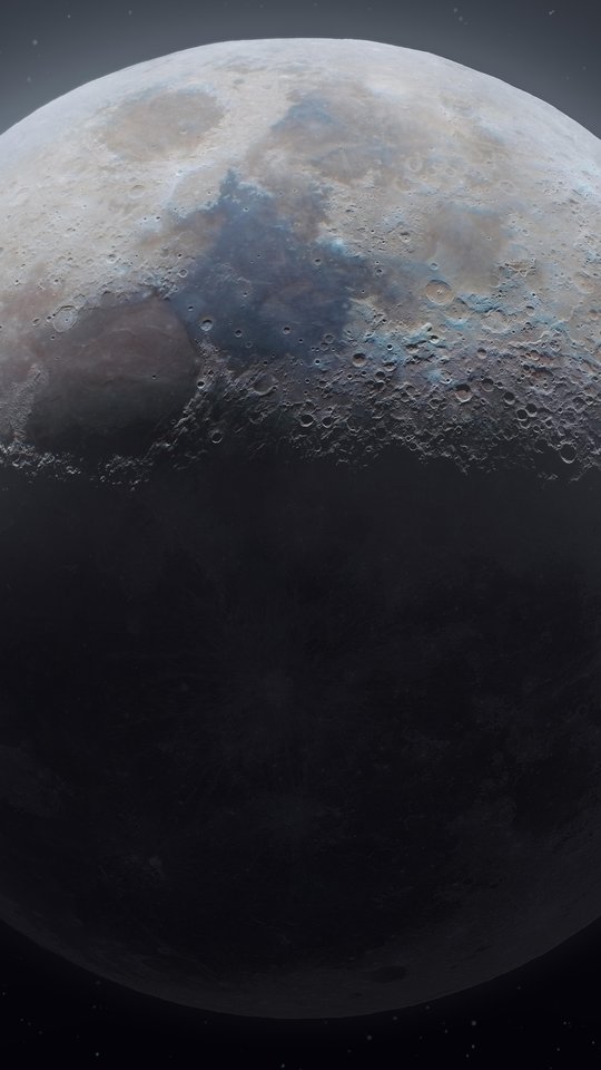 Moon Close-Up with Starry Orbit - Wallpapers for Samsung, HTC, Sony in 540x960 resolution