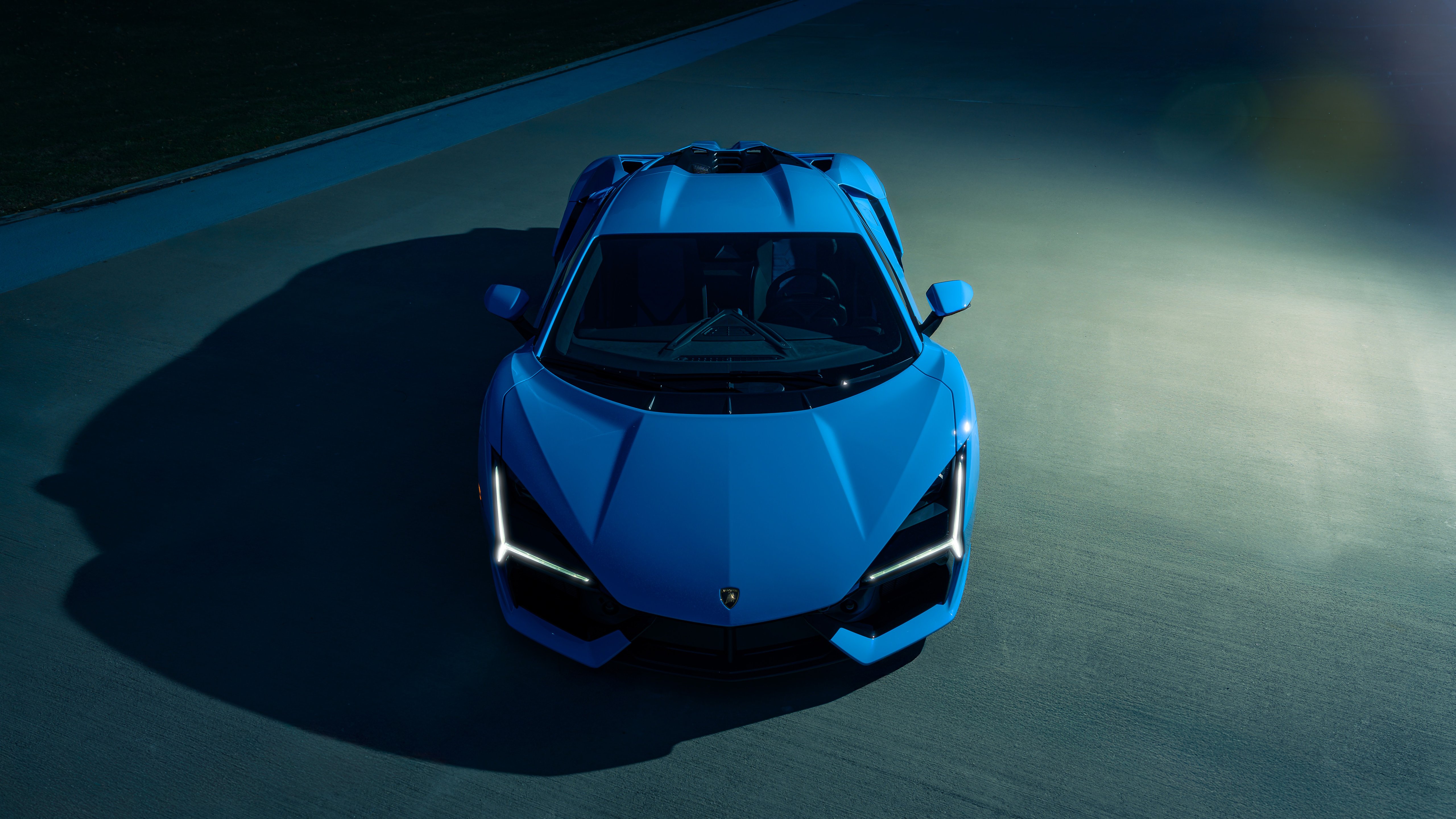 Blue Lamborghini Revuelto Front View - 5K wallpapers in 5120x2880 resolution