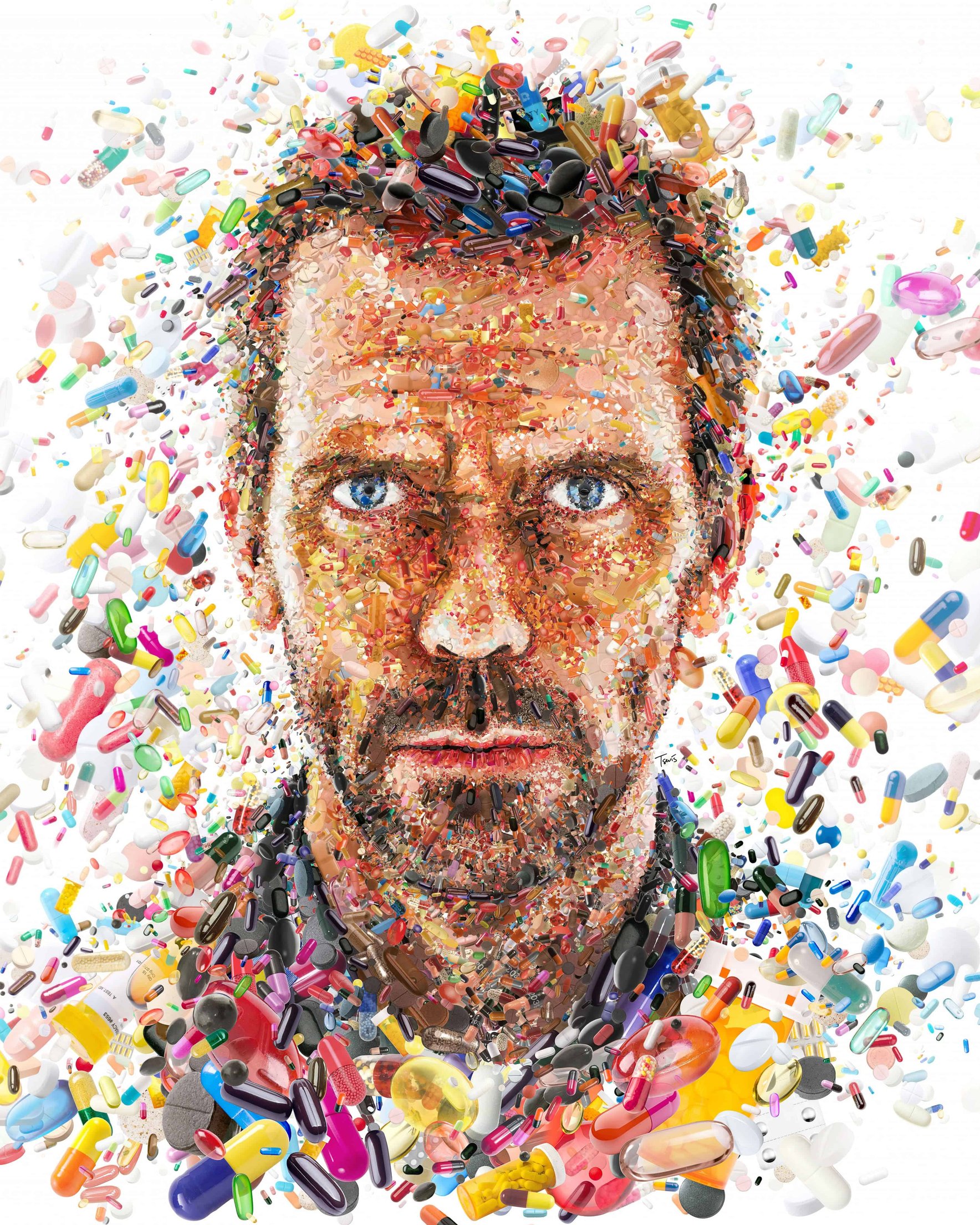 Dr House Mosaic Portrait - Wallpapers for Samsung Galaxy Z Fold 2/3 in 1768x2208 resolution