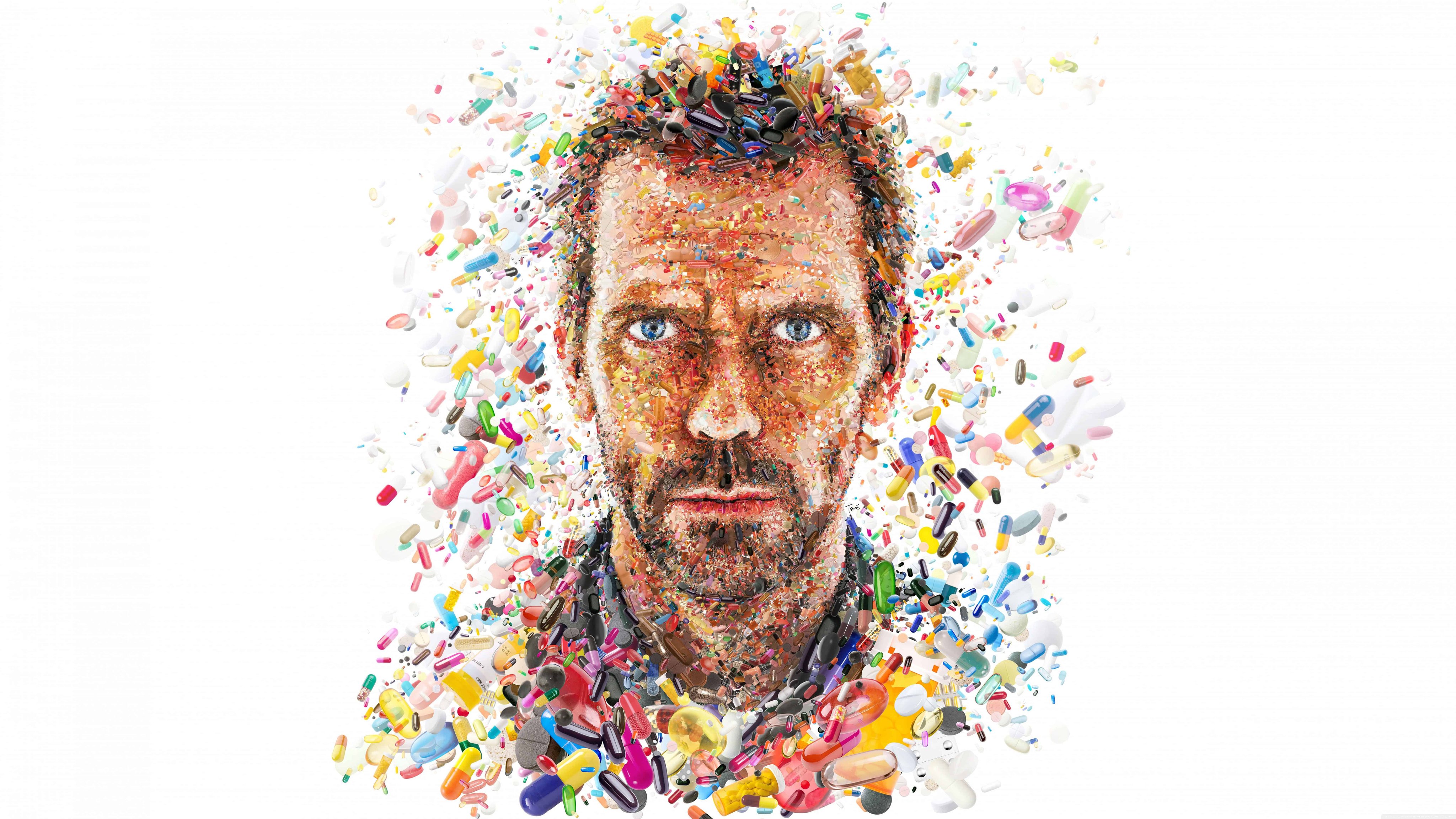 Dr House Mosaic Portrait - Wallpapers for Apple iMac 21.5″ in 4096x2304 resolution