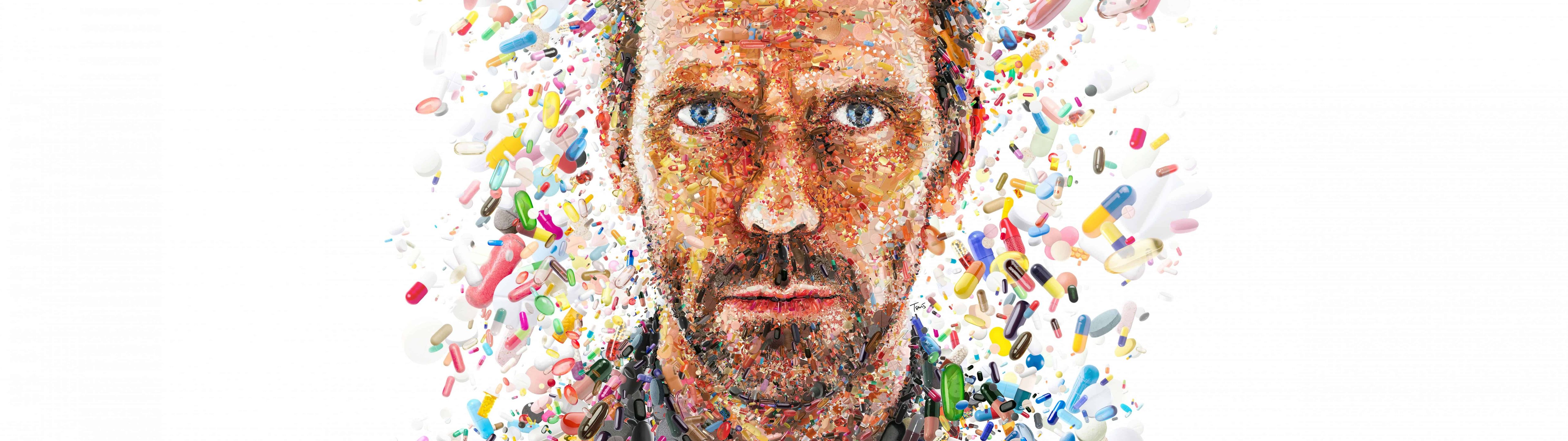 Dr House Mosaic Portrait - UltraWide 32:9 wallpapers in 5120x1440 resolution