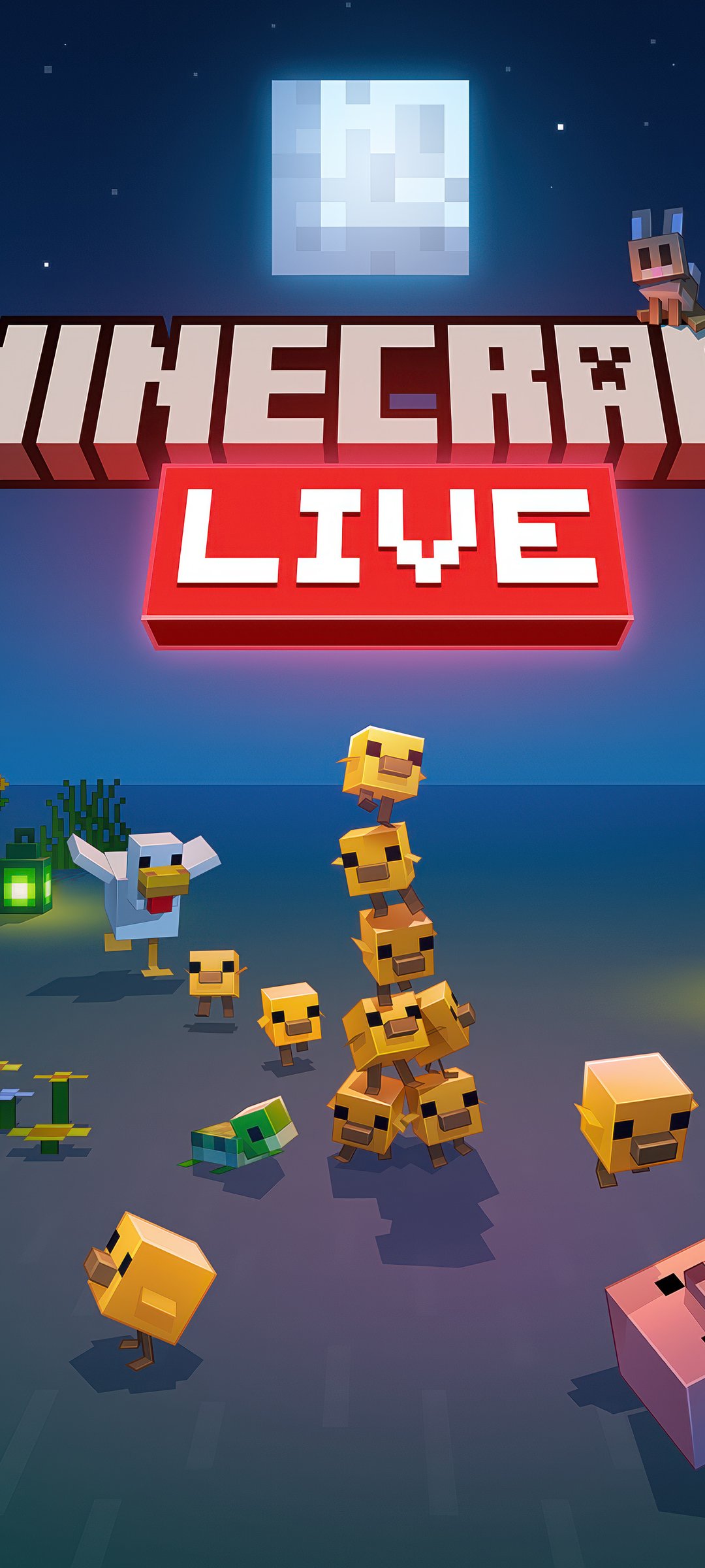 Night in Minecraft Live - Wallpapers for Samsung Galaxy M55, POCO M4/X4/X5, Xiaomi Redmi 12/13/Note 13/Note 14/Note 14S in 1080x2400 resolution