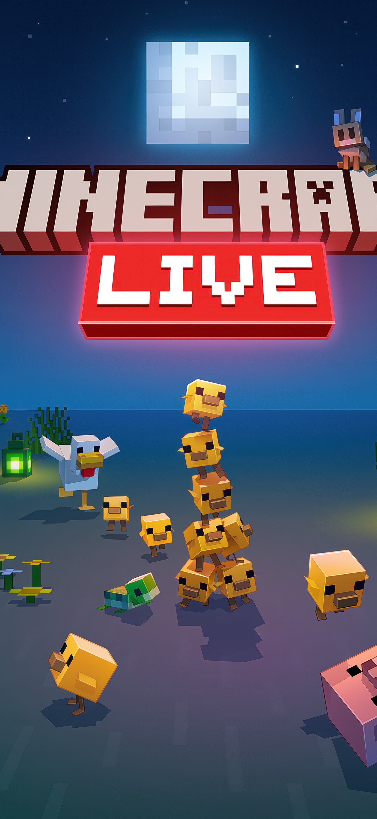 Ночь в Minecraft Live - Обои для iPhone 15 Pro Max/14 Pro Max в разрешении 1290x2796