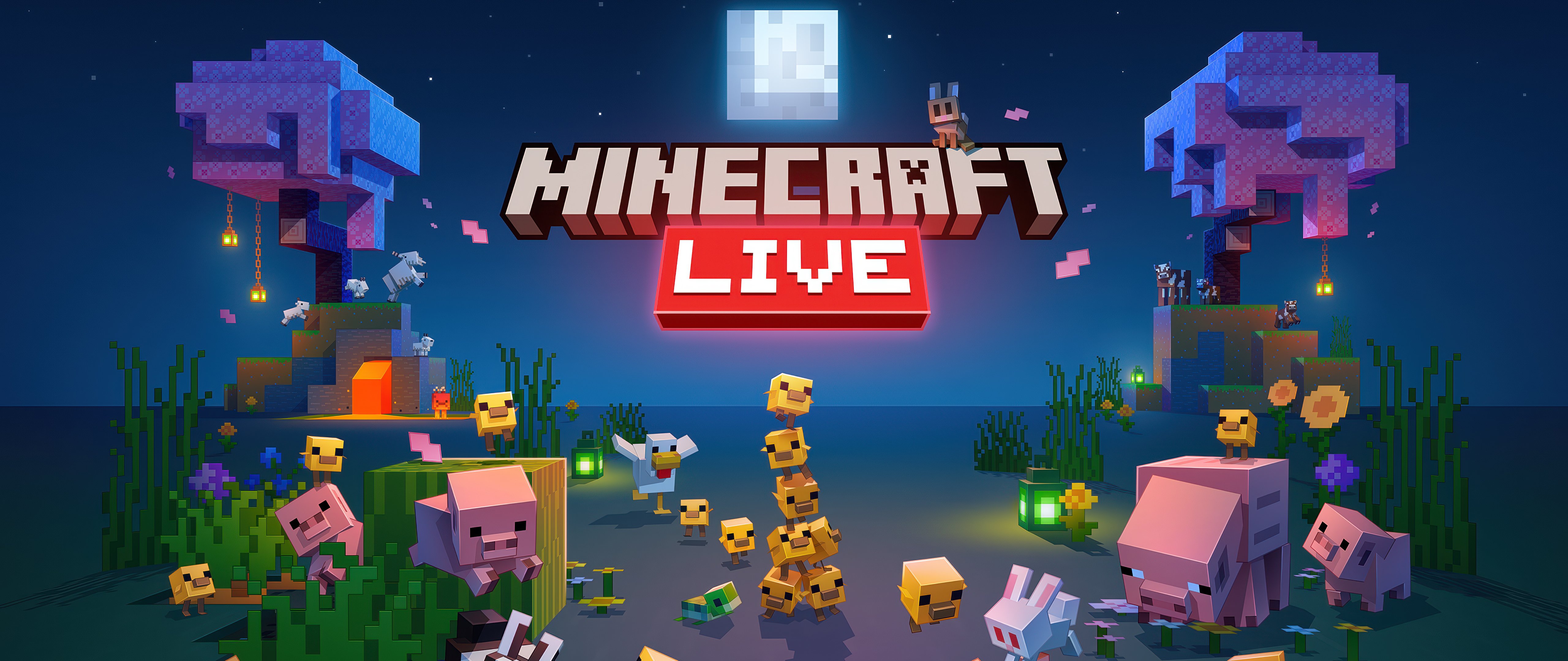 Ночь в Minecraft Live - 5K2K UltraWide 21:9 обои в разрешении 5120x2160