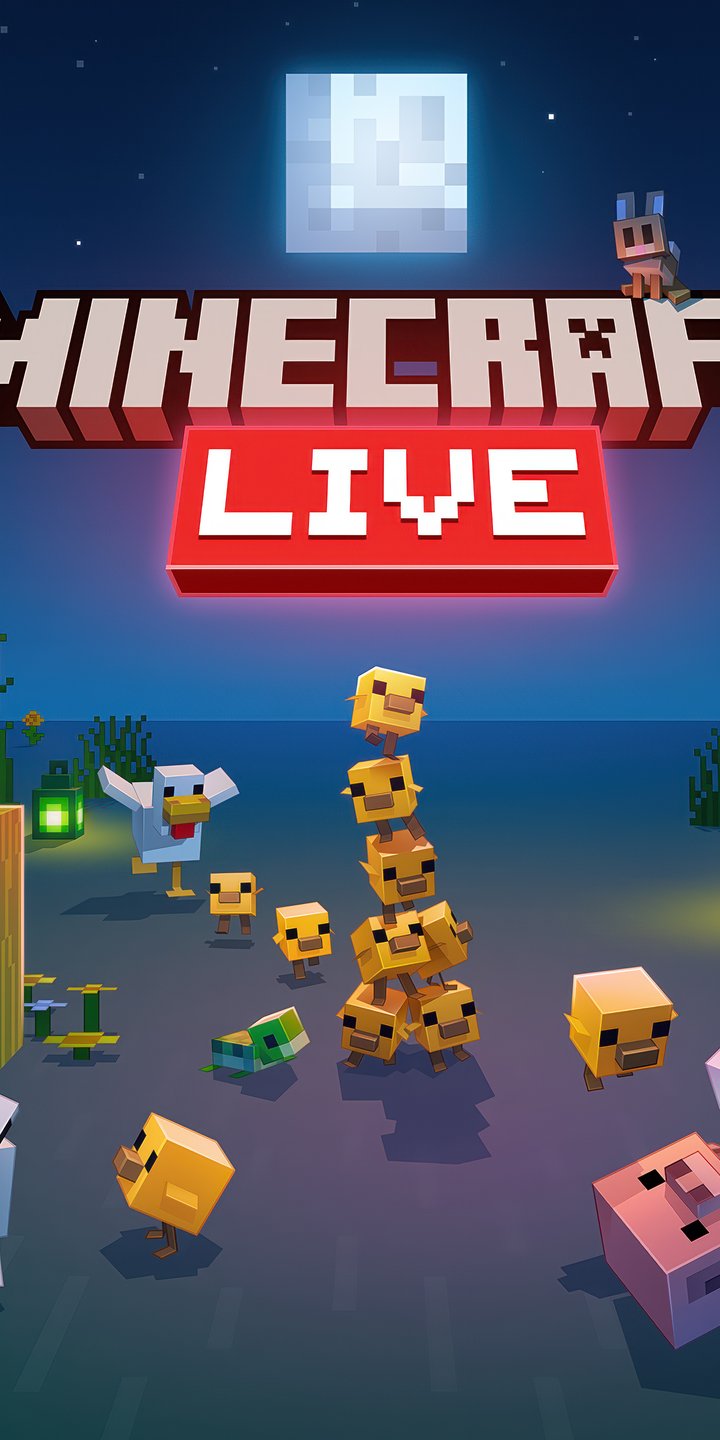 Ночь в Minecraft Live - Обои для Samsung Galaxy A03s, Xiaomi Redmi 7A, POCO C3 в разрешении 720x1440