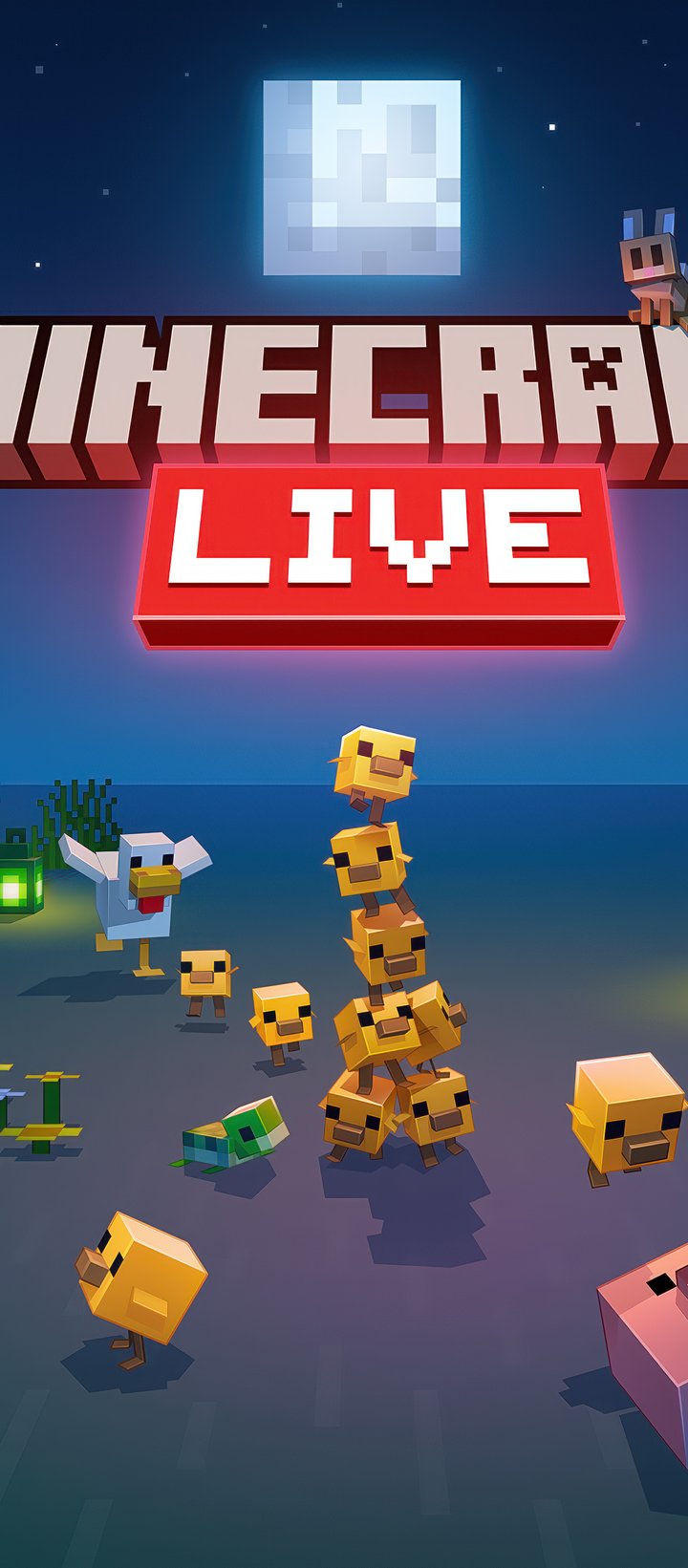 Ночь в Minecraft Live - Обои для Xiaomi Redmi 14C, POCO C71/C75/M7, Infinix Note 8 в разрешении 720x1640