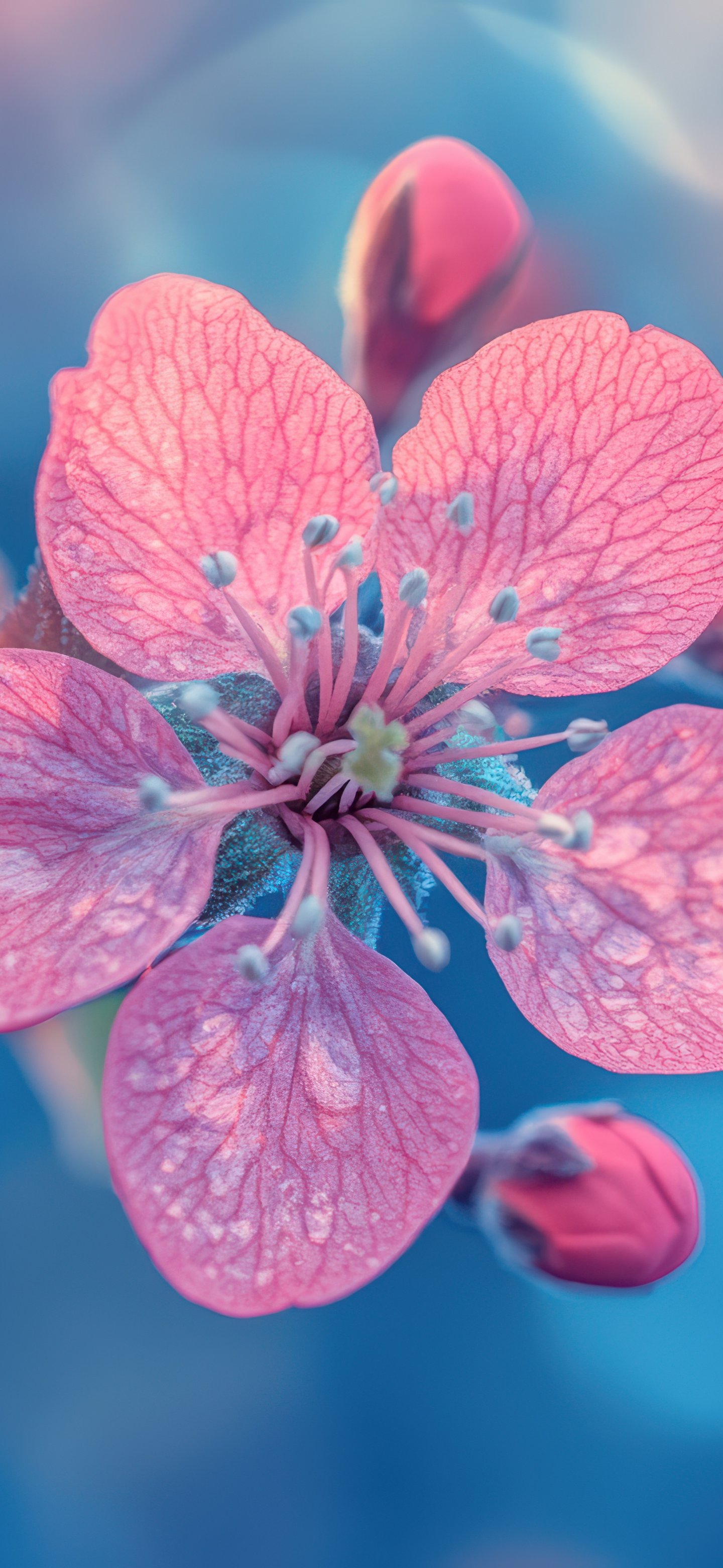 Pink apple tree flower in macro - Wallpapers for Samsung Galaxy S24/S24 Ultra/S25 Ultra/S25+/S26 Ultra in 1440x3120 resolution