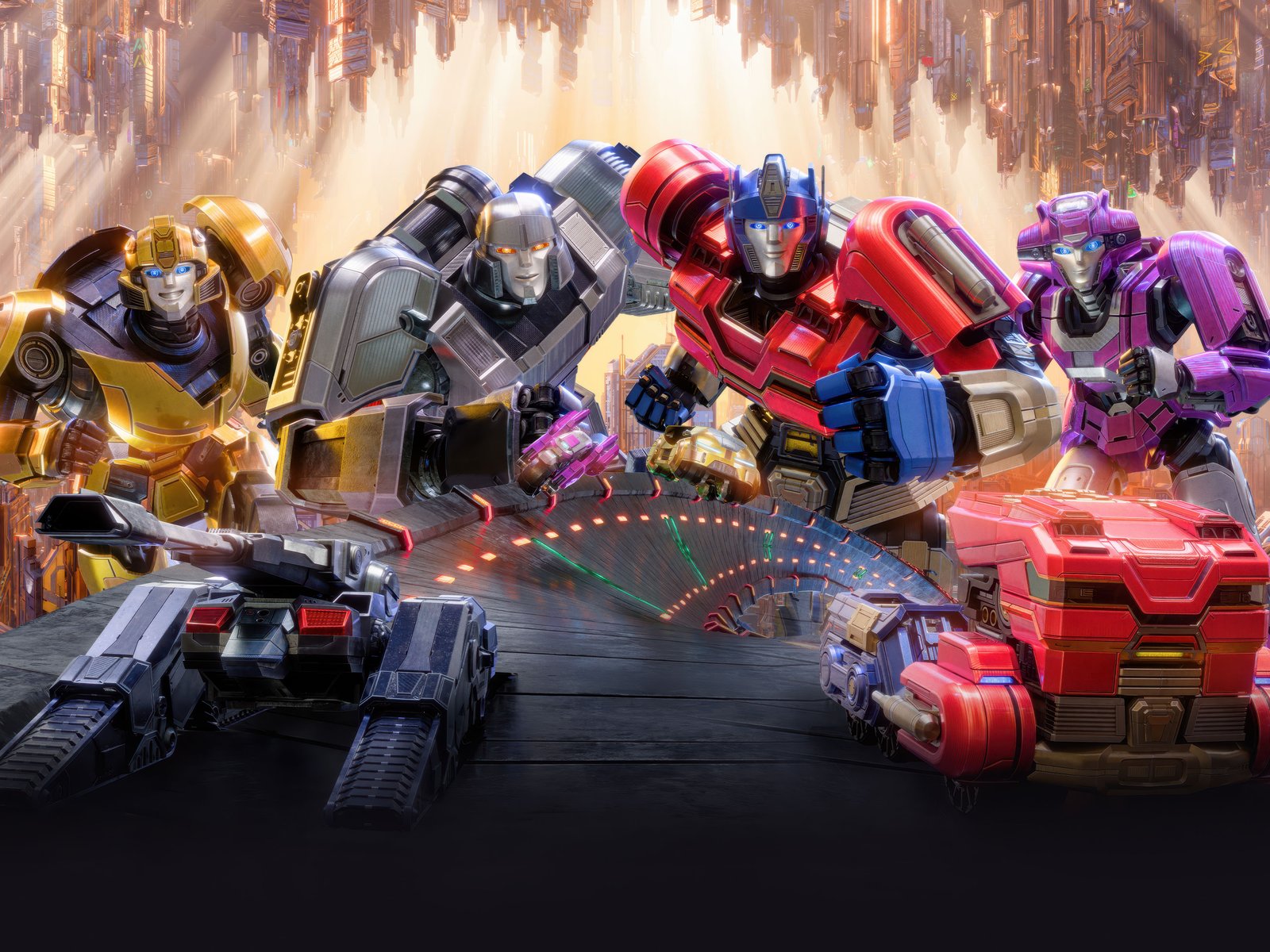 Poster with Transformers One characters - UXGA wallpapers in 1600x1200 resolution