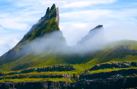 Nature wallpapers: clouds, island, mountains, sky