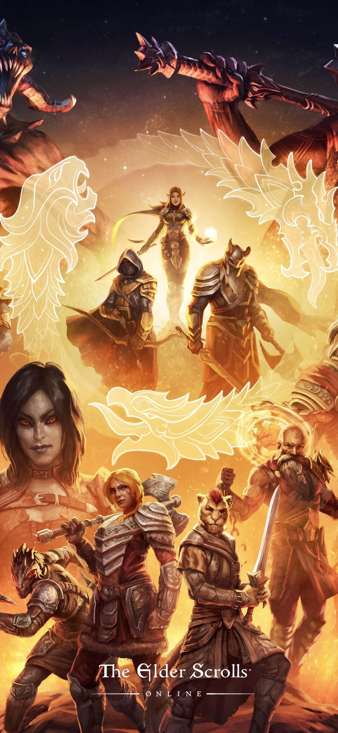Постер The Elder Scrolls 10th Anniversary - Обои для iPhone 12 Pro/13 Pro/14 в разрешении 1170x2532