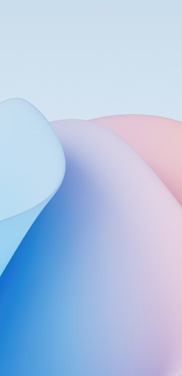 Pastel Gradient Layers with Waves - Wallpapers for Samsung in 360x740 resolution