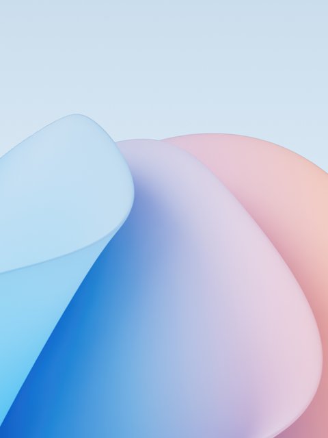Pastel Gradient Layers with Waves - Wallpapers for HTC/BlackBerry in 480x640 resolution