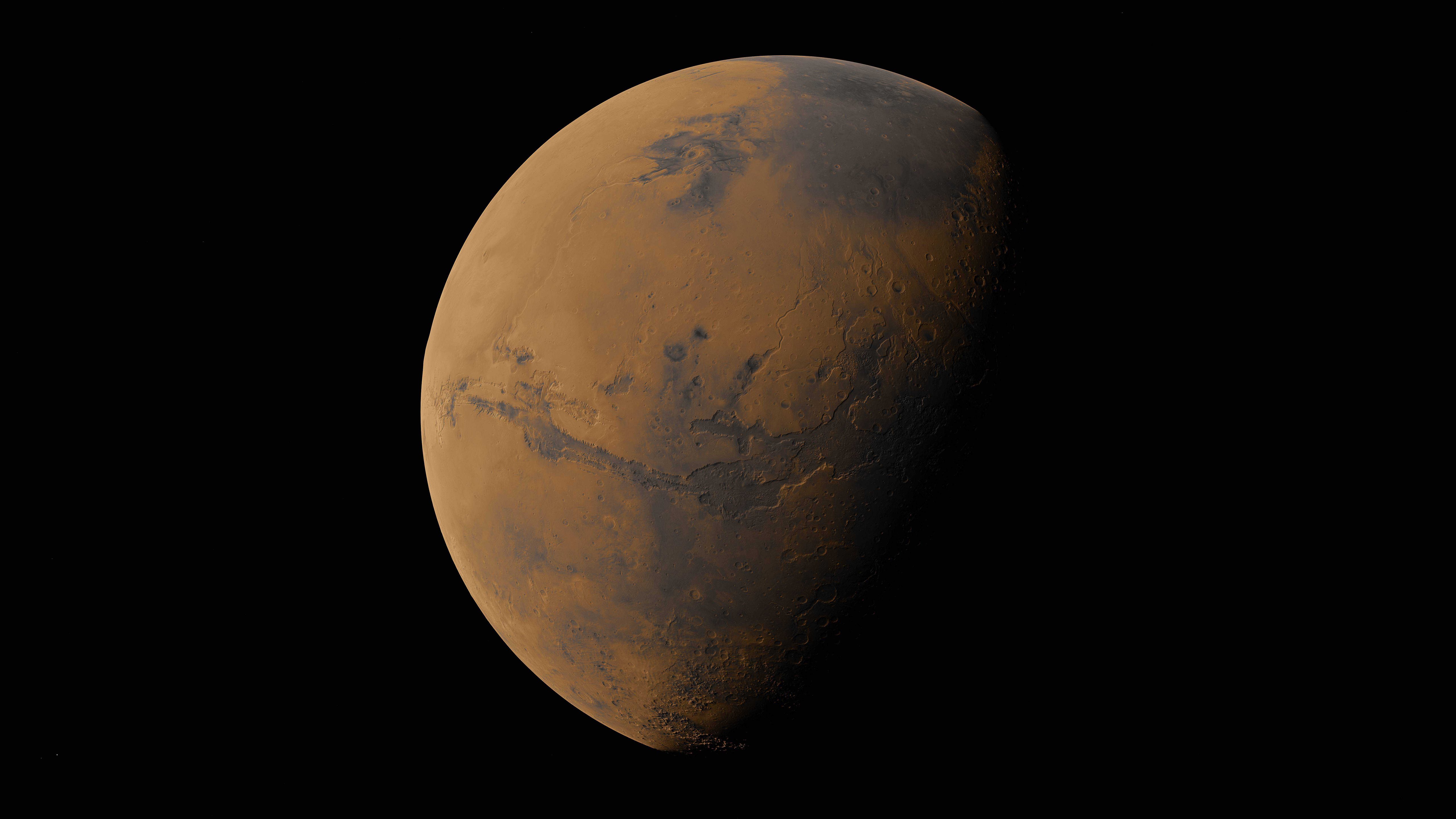 Orbit of the planet Mars - 5K wallpapers in 5120x2880 resolution