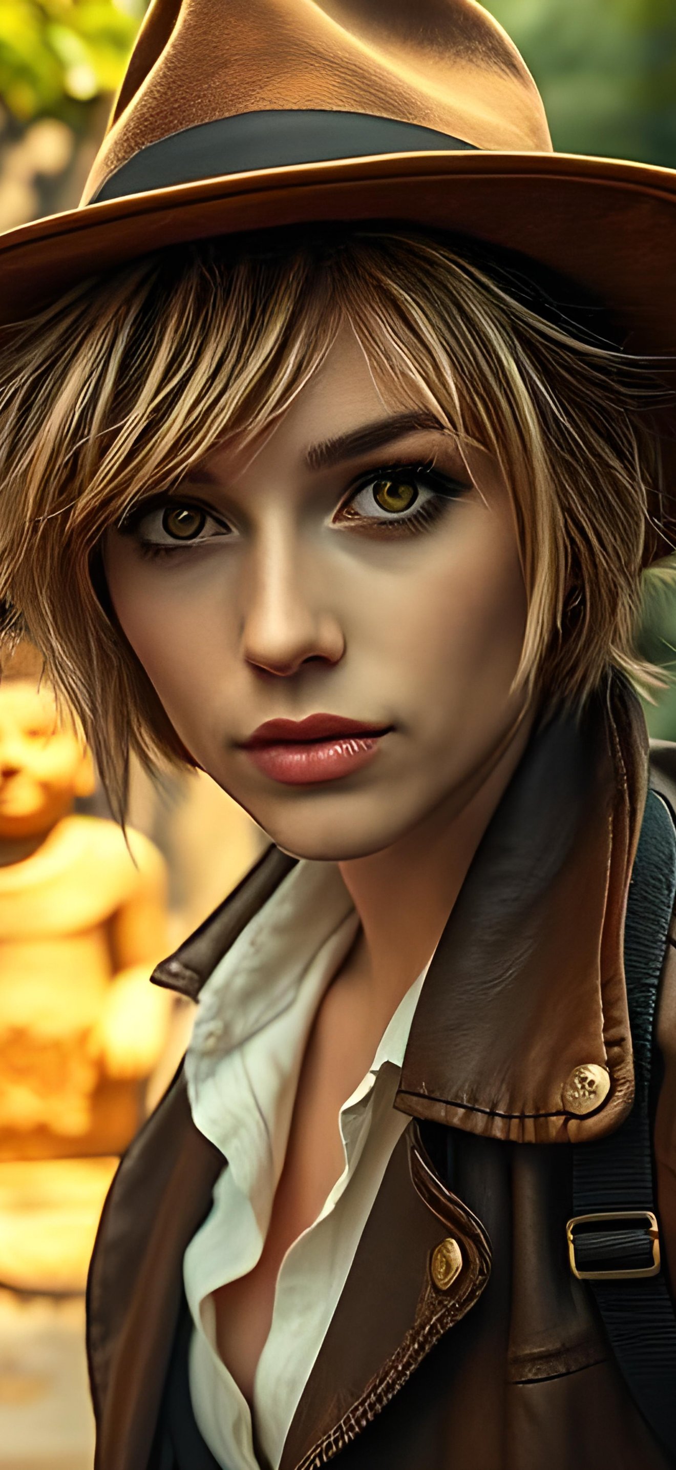 Female Archaeologist Exploring Jungle Temple - Wallpapers for iPhone 17 Pro Max/16 Pro Max in 1320x2868 resolution
