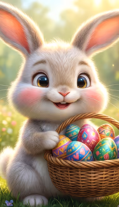 Rabbit Wallpapers for Honor/Huawei (1080x2376): Easter, rabbit, easter egg, field