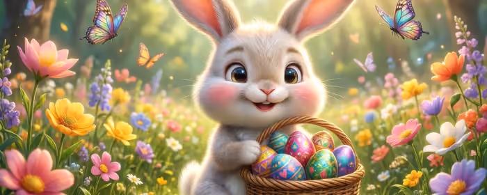 UltraWide 21:9 Celebrations wallpapers (3440x1440): Easter, rabbit, easter egg, field