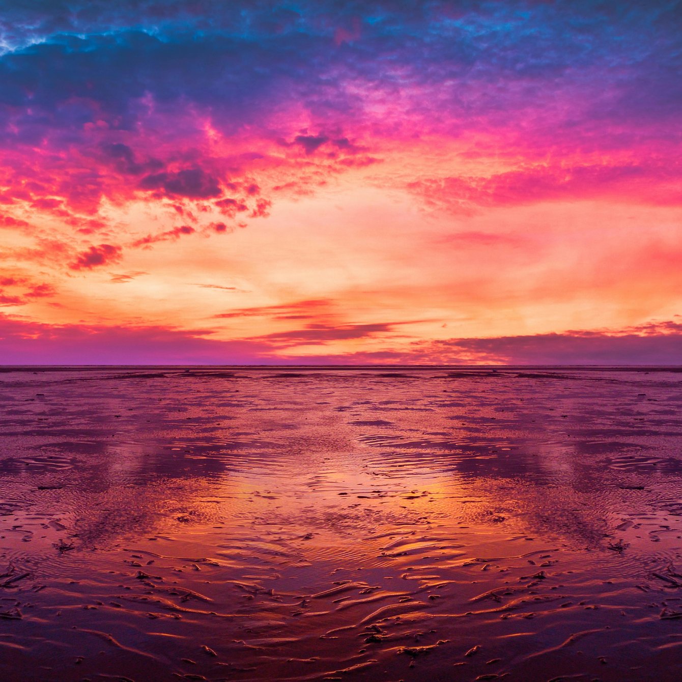 Evening Sunset Over Ocean Horizon - Wallpapers for Samsung Galaxy Tab in 1340x1340 resolution