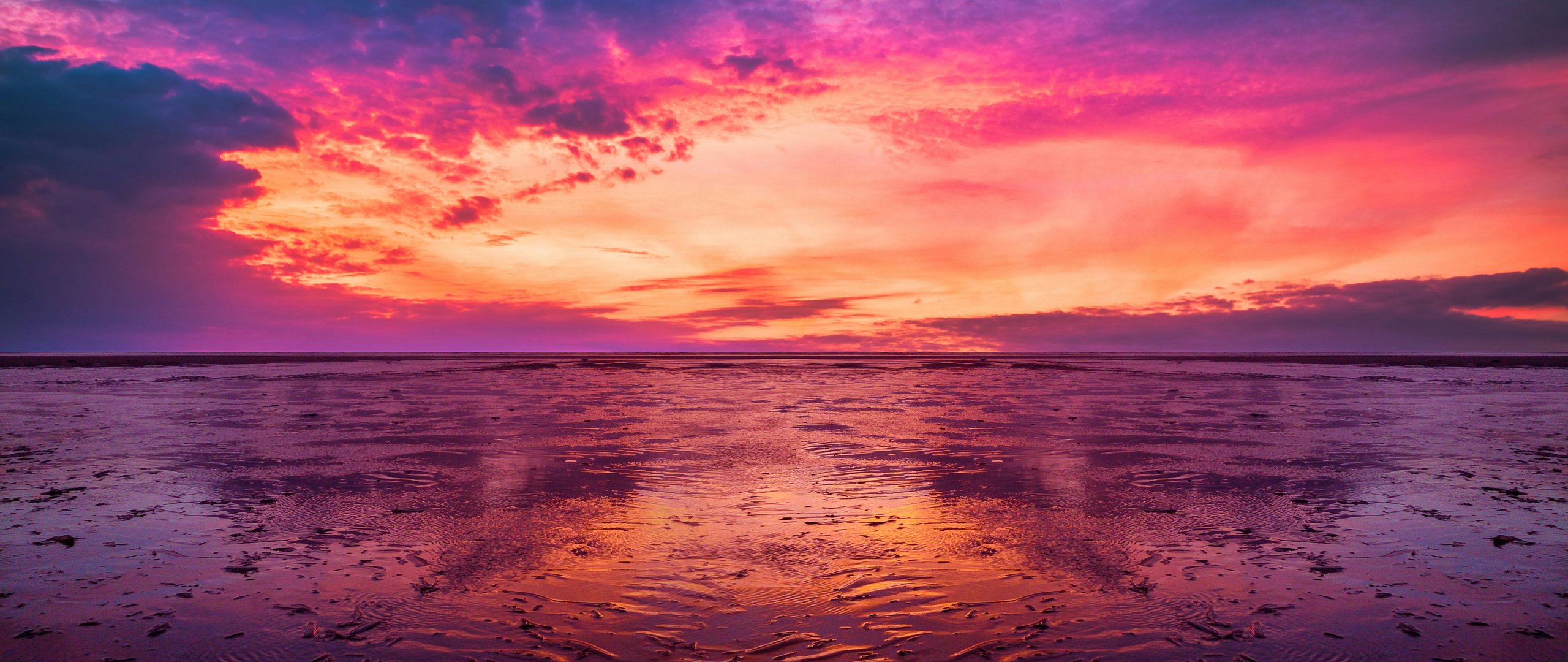 Evening Sunset Over Ocean Horizon - UltraWide 21:9 wallpapers in 2560x1080 resolution