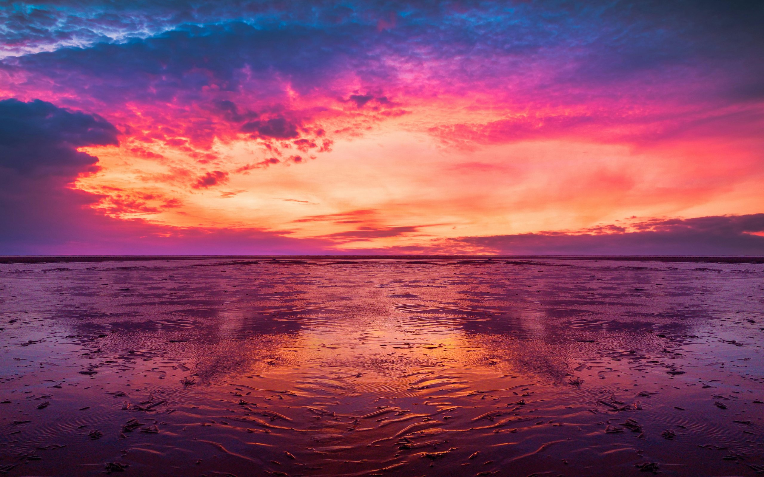 Evening Sunset Over Ocean Horizon - WQXGA and for Apple MacBook Air 13 wallpapers in 2560x1600 resolution