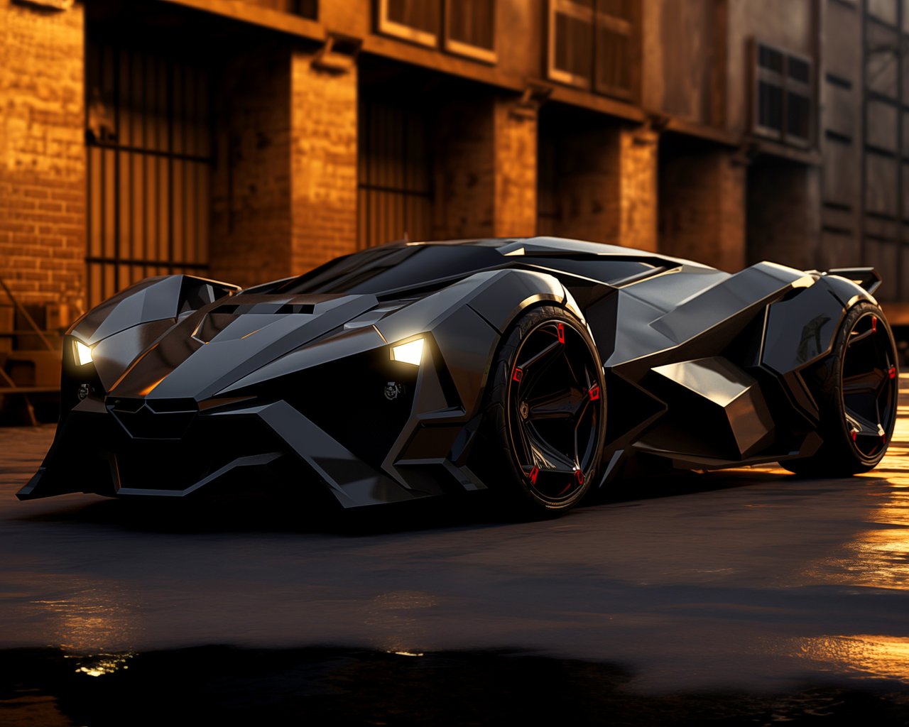 Futuristic Cyberpunk Hypercar at Sunset - SXGA wallpapers in 1280x1024 resolution