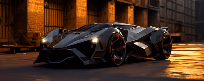 UltraWide 21:9 обои (2560x1080): киберпанк, гиперкар, суперкар, закат