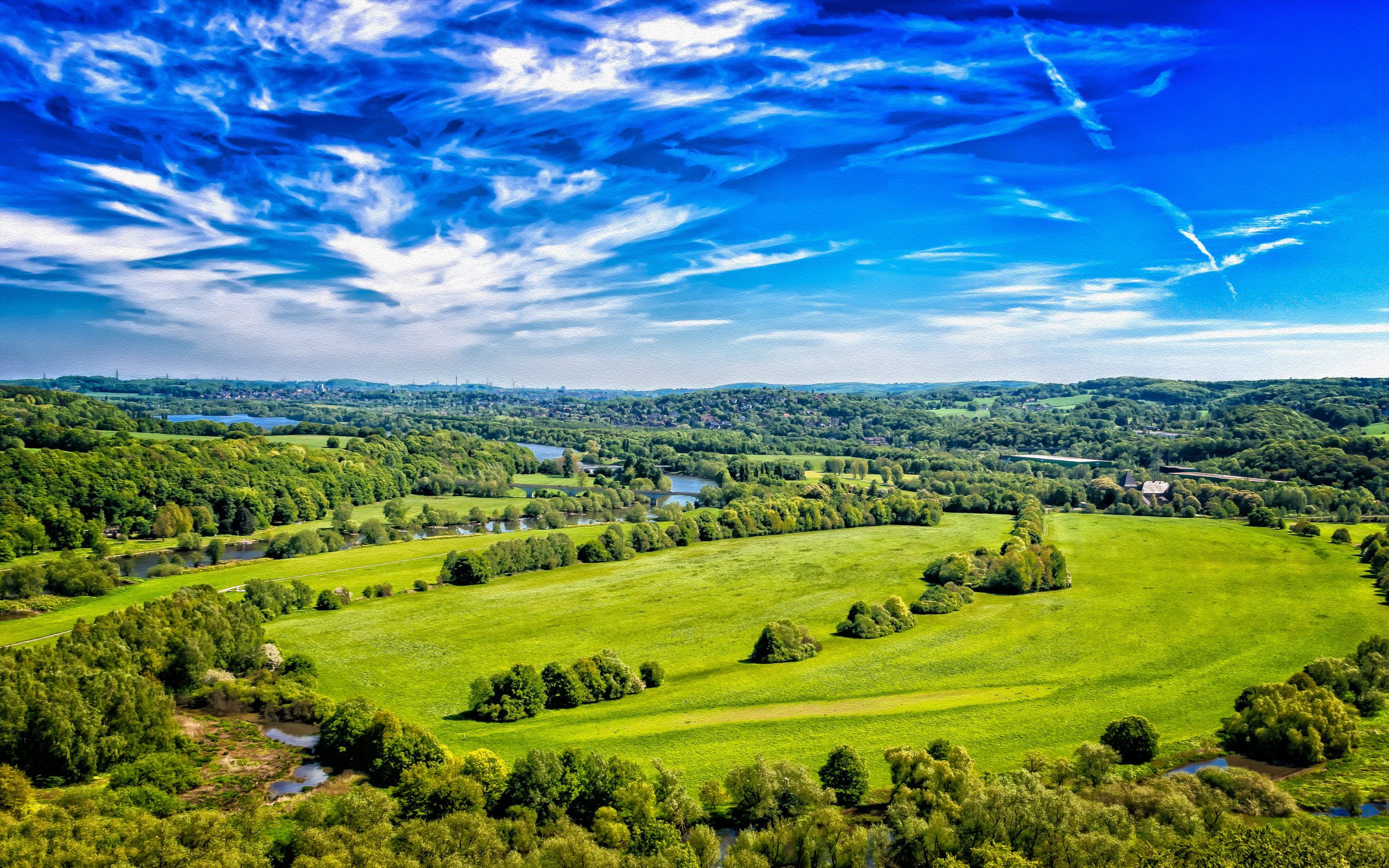 Summer Valley with Sky and Forest - WQXGA and for Apple MacBook Air 13 wallpapers in 2560x1600 resolution