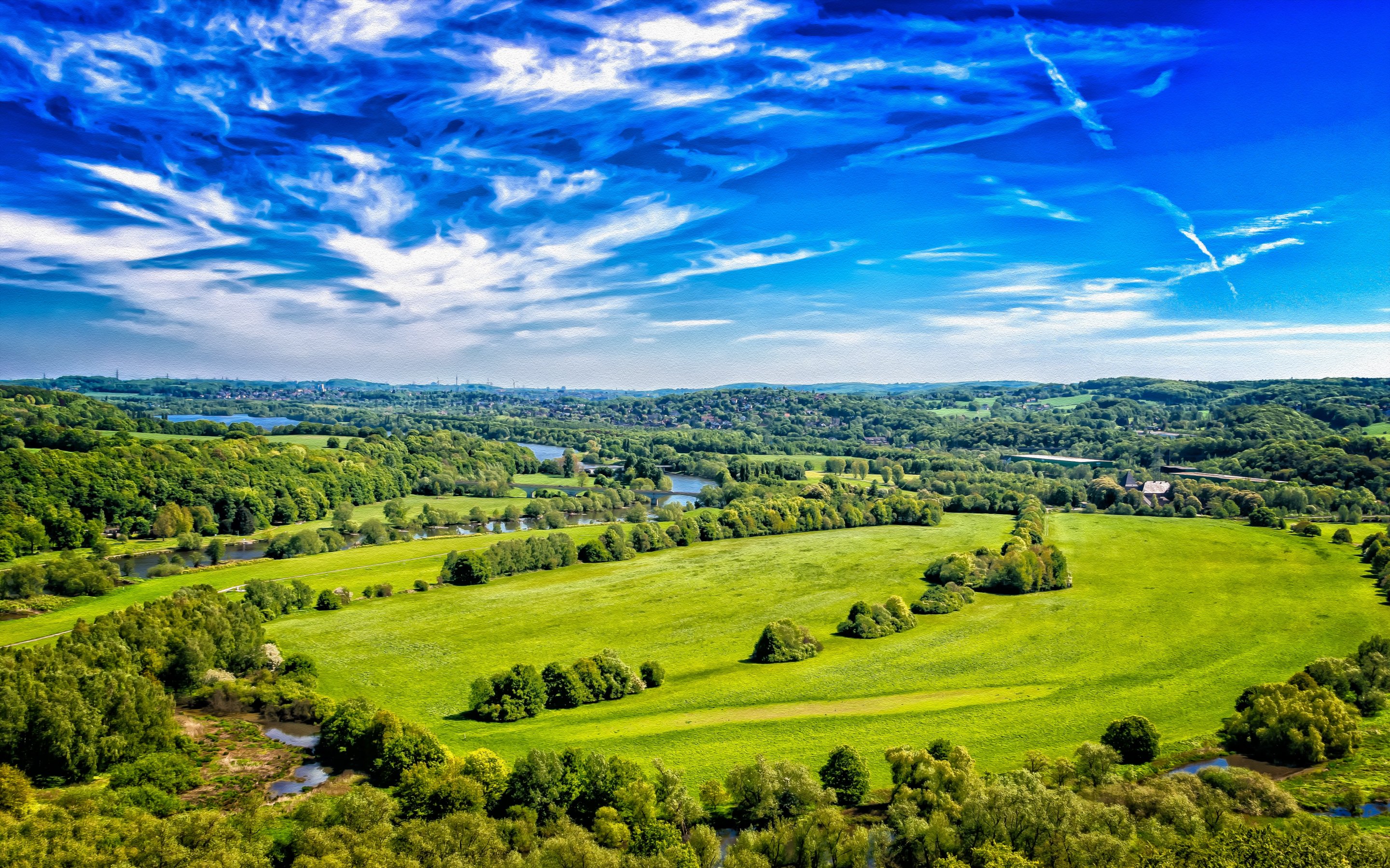 Summer Valley with Sky and Forest - Wallpapers for Apple MacBook 15″ in 2880x1800 resolution