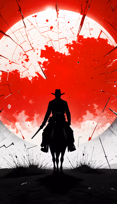 Western Wallpapers for LG/ASUS (480x854): Red Dead Redemption, cowboy, Sun, poster