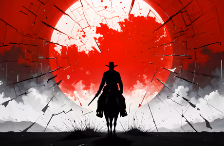XVGA обои Red Dead Redemption (1024x768): Red Dead Redemption, ковбой, Солнце, постер