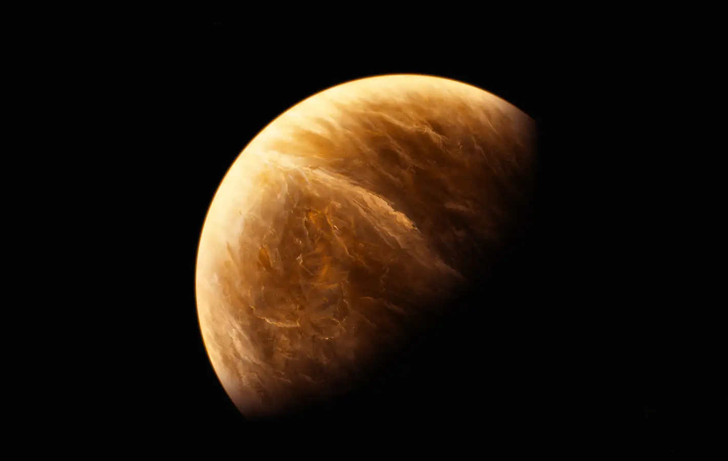 Venus Orbit in Dark Solar System — desktop and phone wallpaper, free download
