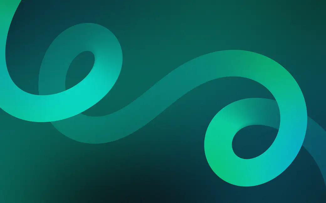 Abstract turquoise waves — desktop and phone wallpaper, free download