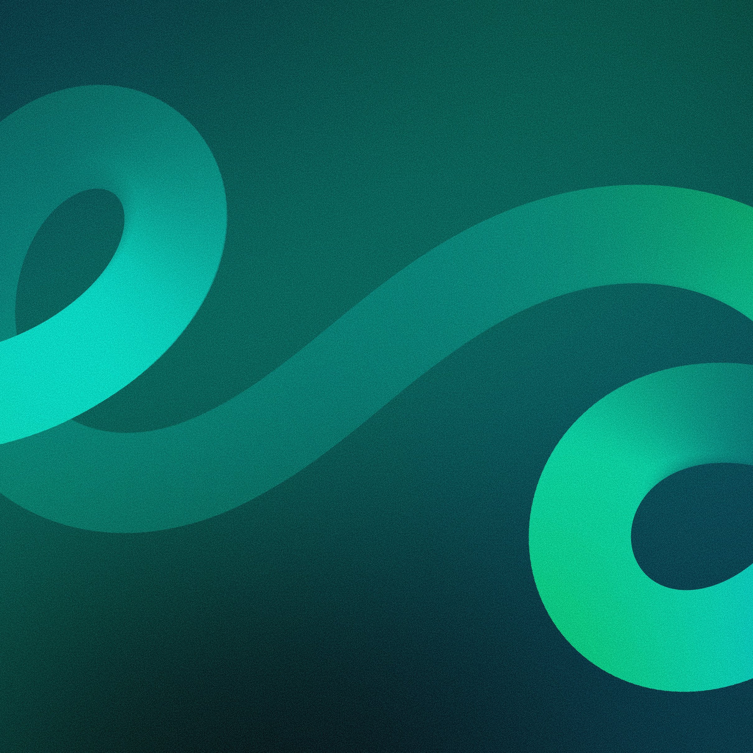Abstract turquoise waves - Wallpapers for iPad Pro 11″ 2024 in 2420x2420 resolution